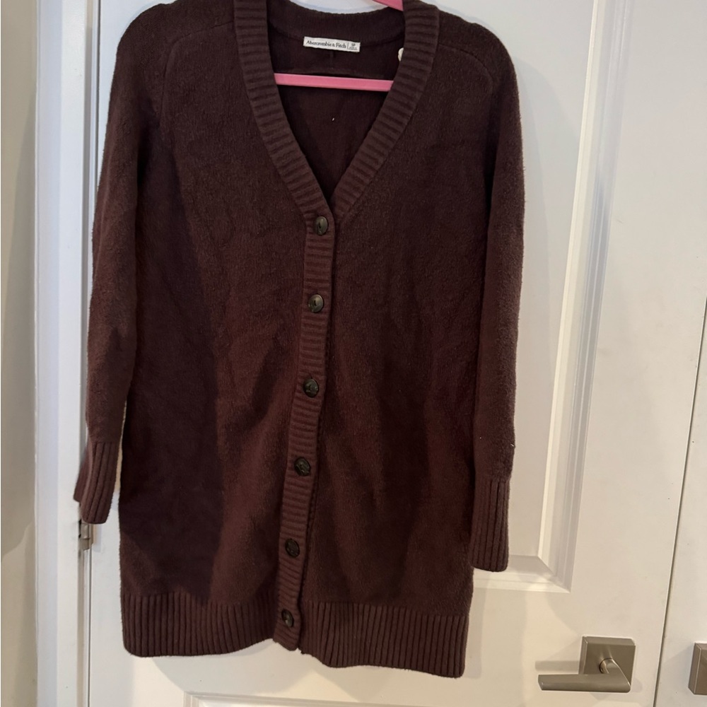 Abercrombie Long-Sleeve Cardigan Mini Sweater Dress - small petite - Picture 4 of 5
